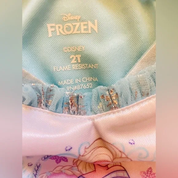 Disney Elsa Frozen Night Gown Playtime Pretend Sz 2 - Picture 5 of 6